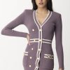 Elisabetta Franchi Abito Robe-Manteau In Maglia Candy Violet/Burro Online