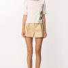 Twin-Set Shorts A Vita Alta In Tessuto Spalmato Cuban Sand Wholesale