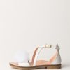 ELISABETTA FRANCHI BAMBINA Sandali Flat Con Tulle White Clearance