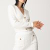 Elisabetta Franchi Cardigan Crop Con Bottoni Oro Burro Clearance