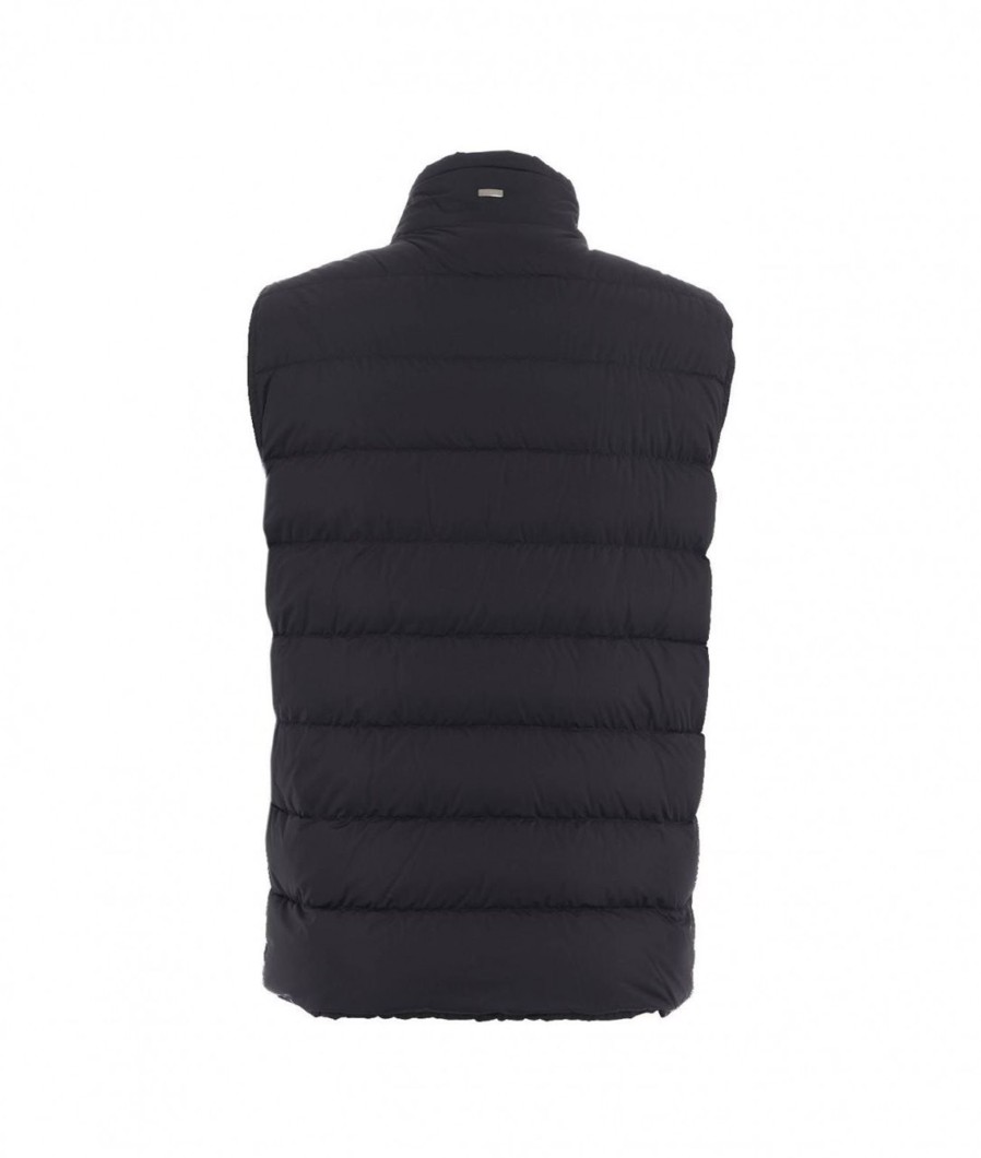 Herno Gilet In Piuma Blu Scuro New