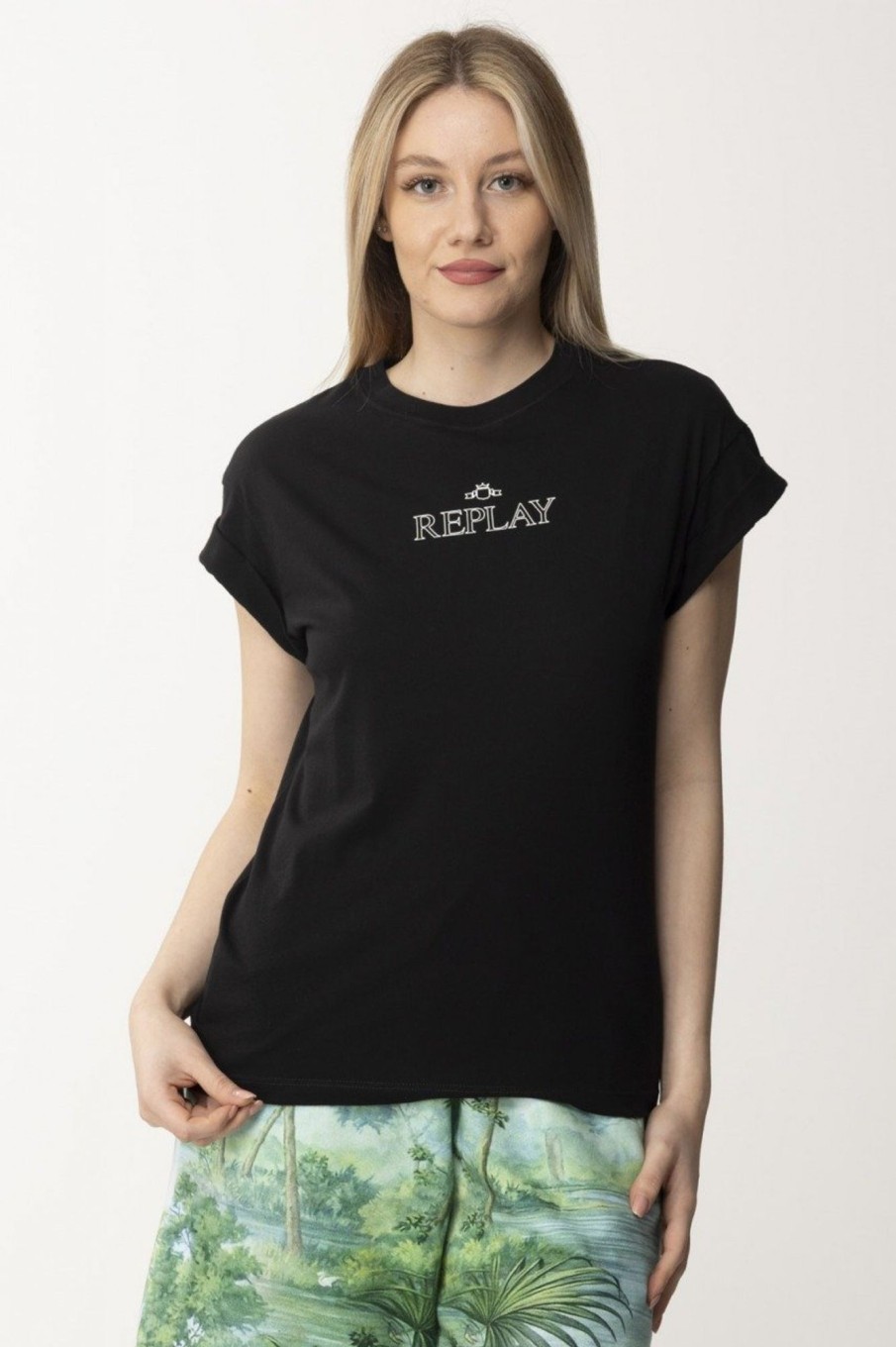 Replay T-Shirt Con Logo Black Hot