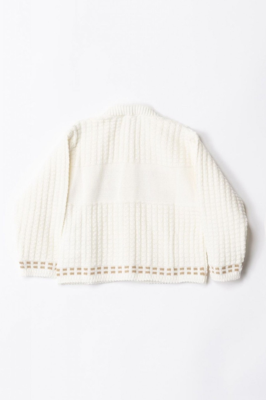 ELISABETTA FRANCHI BAMBINA Cardigan Tricot Con Logo Ricamato Ivory/Sand Clearance