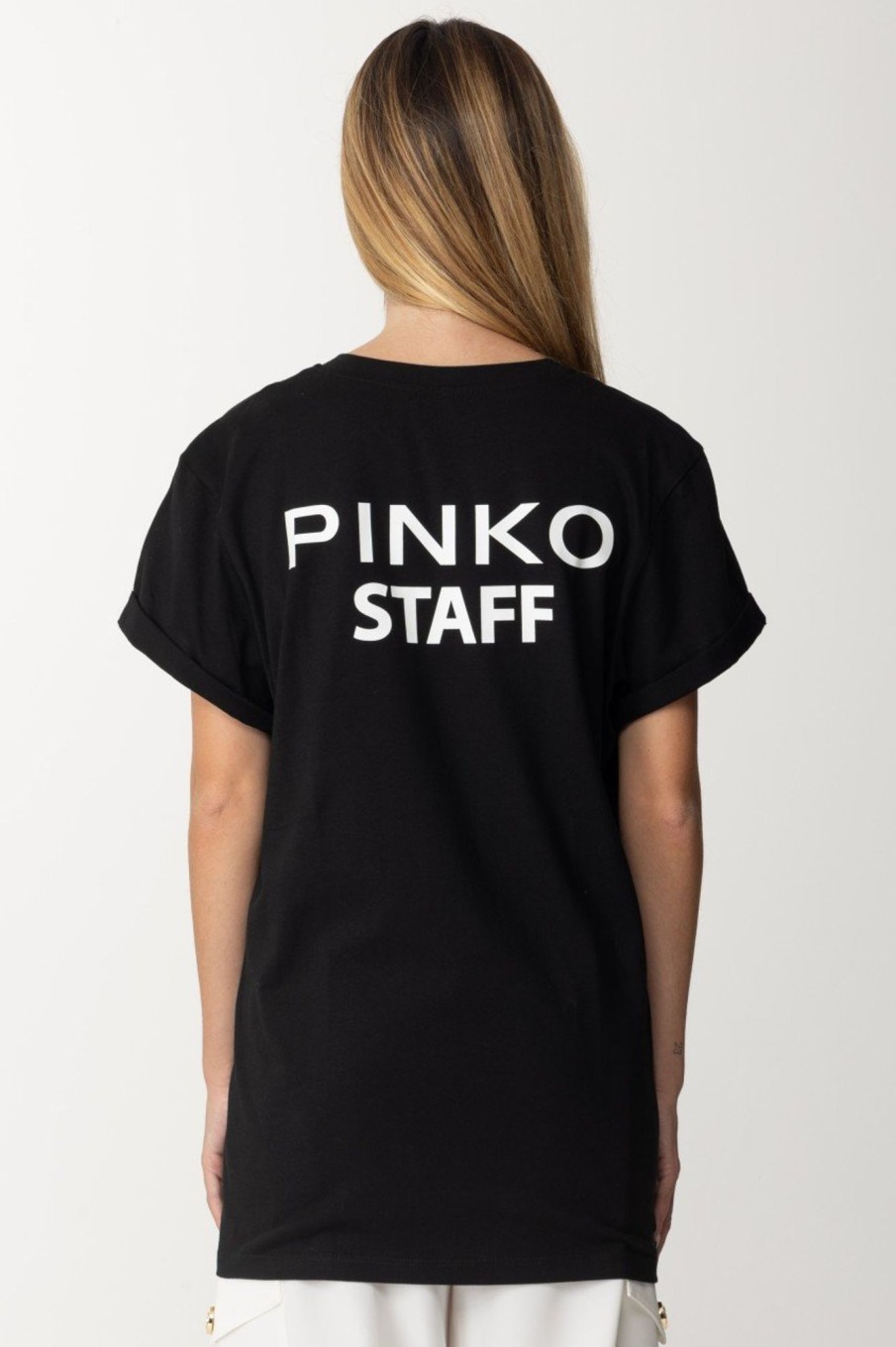 Pinko T-Shirt ''Pinko Staff'' Nero/Bianco New