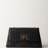 Elisabetta Franchi Borsa A Spalla In Rafia Nero Clearance