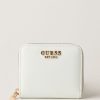Guess Portafogli Zip-Around Laurel Piccolo White New