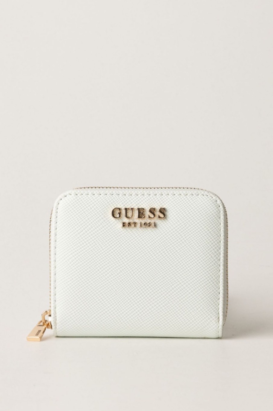 Guess Portafogli Zip-Around Laurel Piccolo White New