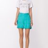 Patrizia Pepe Shorts In Denim Con Tasche Aqua Green New