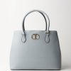 Twin-Set Borsa Tote Con Logo In Oro Blue Tear Clearance