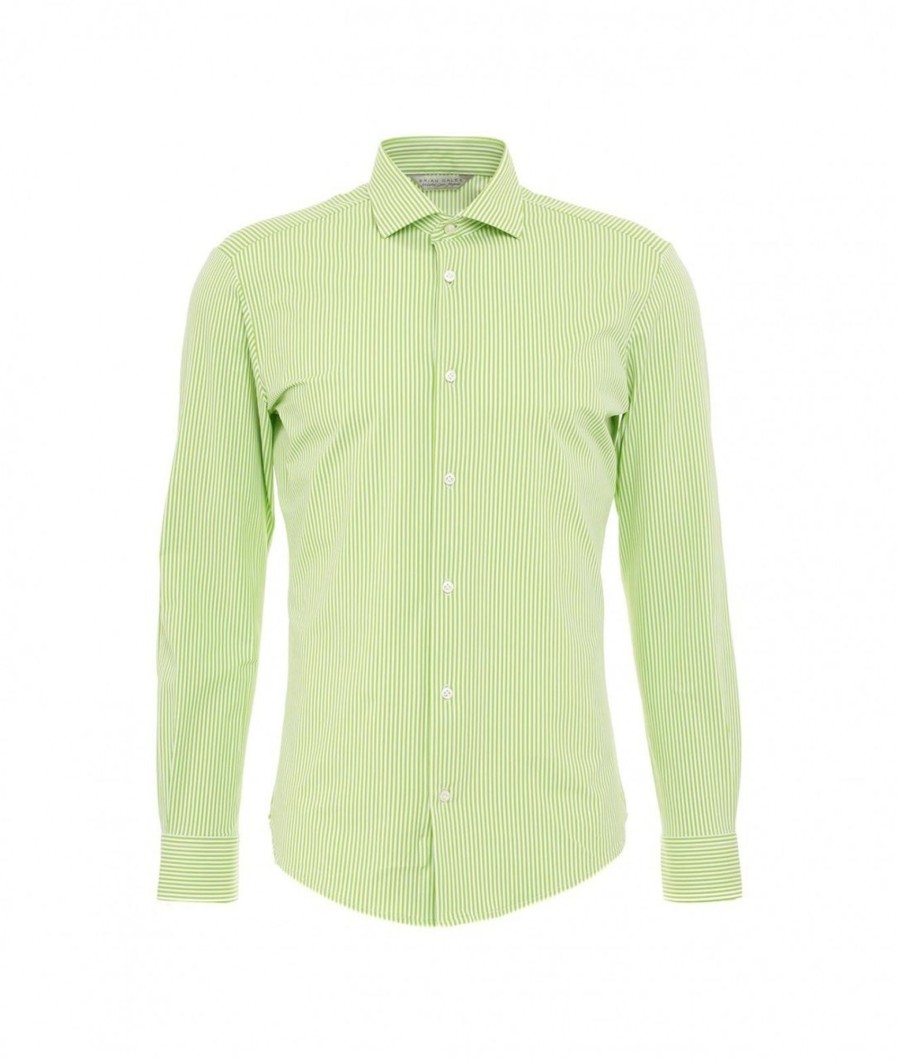 Brian Dales Camicia Con Righe Verde Online