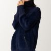 Patrizia Pepe Cardigan Fluffy Con Zip Atmosphere Blue Online