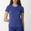 Elisabetta Franchi T-Shirt Con Piercing E Charms Blue Indaco Hot