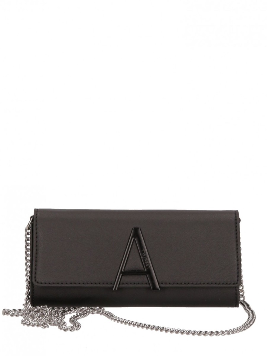 Twin-Set Mini Pochette Con Logo A E Tracolla Nero Hot