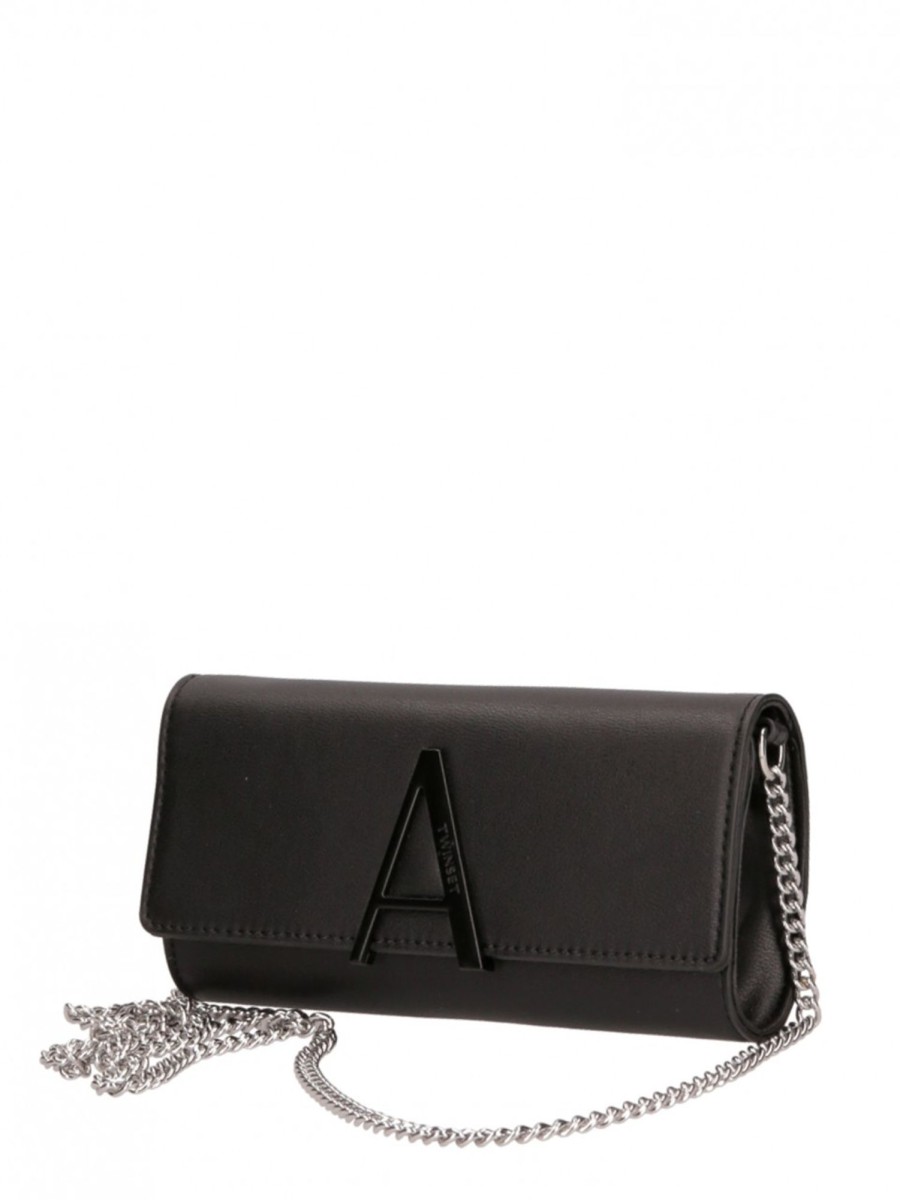 Twin-Set Mini Pochette Con Logo A E Tracolla Nero Hot