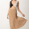 AKEP Abito Con Cut-Out E Gonna Pliss00E9 Beige Wholesale