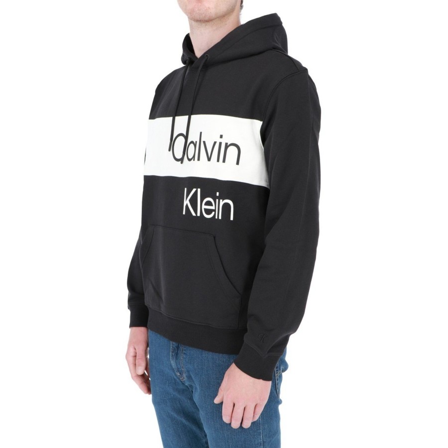 Calvin Klein Jeans Felpa Calvin Klein Uoo Institutional Blocking Hoodie Beh Ck Black New