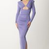 Elisabetta Franchi Abito Red Carpet Drappeggiato Con Cut-Out Iris Wholesale