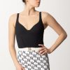 Elisabetta Franchi Top Bustier Con Ricamo Nero Clearance