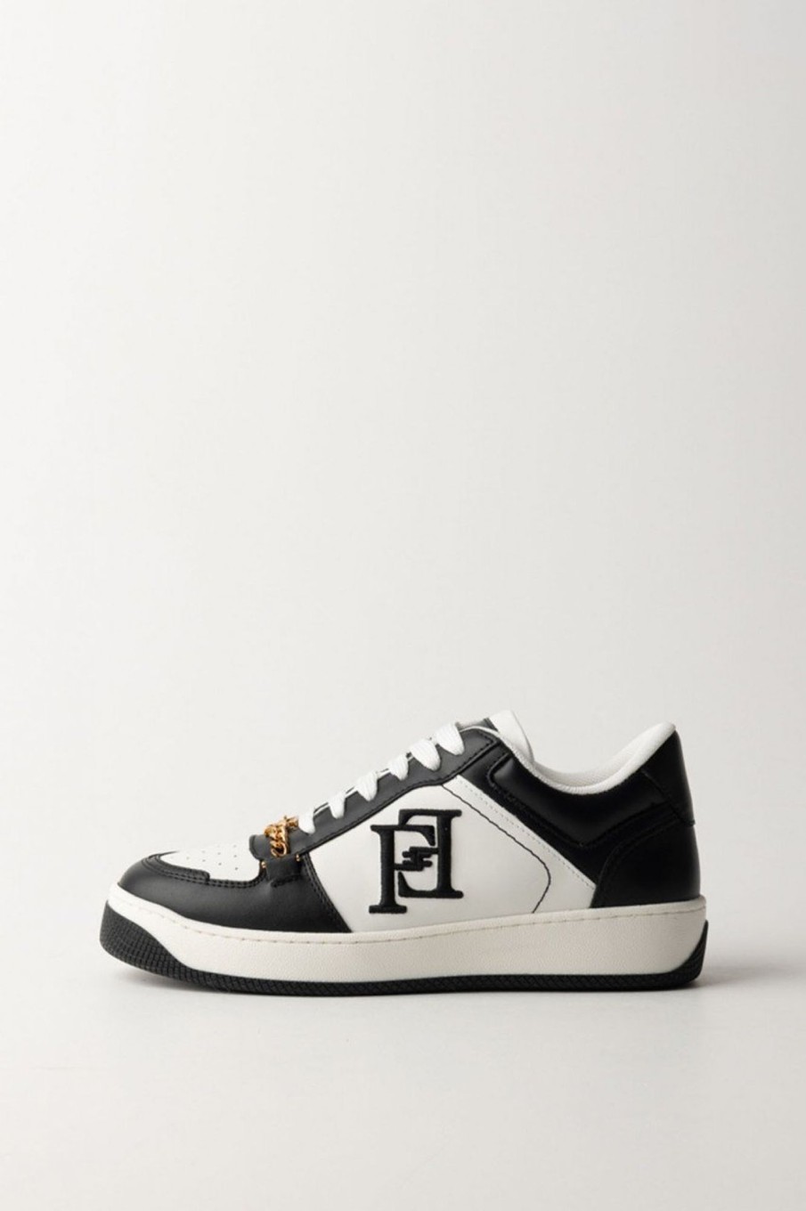 Elisabetta Franchi Sneakers Bicolor Con Iniziali Ef Avorio/Nero Wholesale