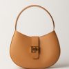 Elisabetta Franchi Borsa Hobo Grande Con Logo Caramello Clearance