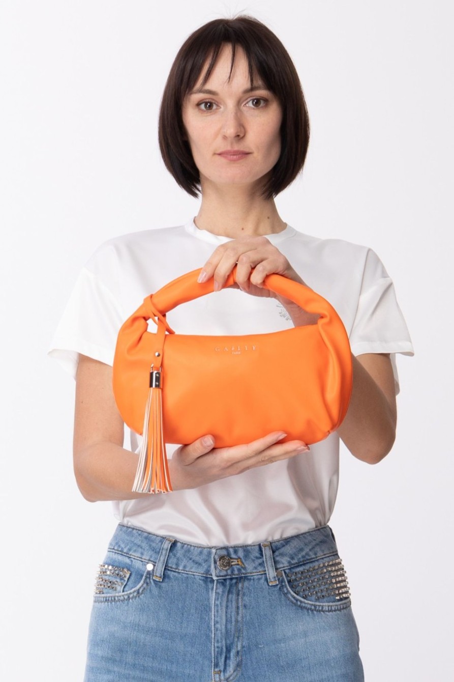 Gaelle Paris Borsa A Spalla Con Logo E Nappina Arancio Wholesale