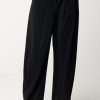 Pinko Pantaloni Con Pieghe In Crepe Stretch Nero Limousine Wholesale