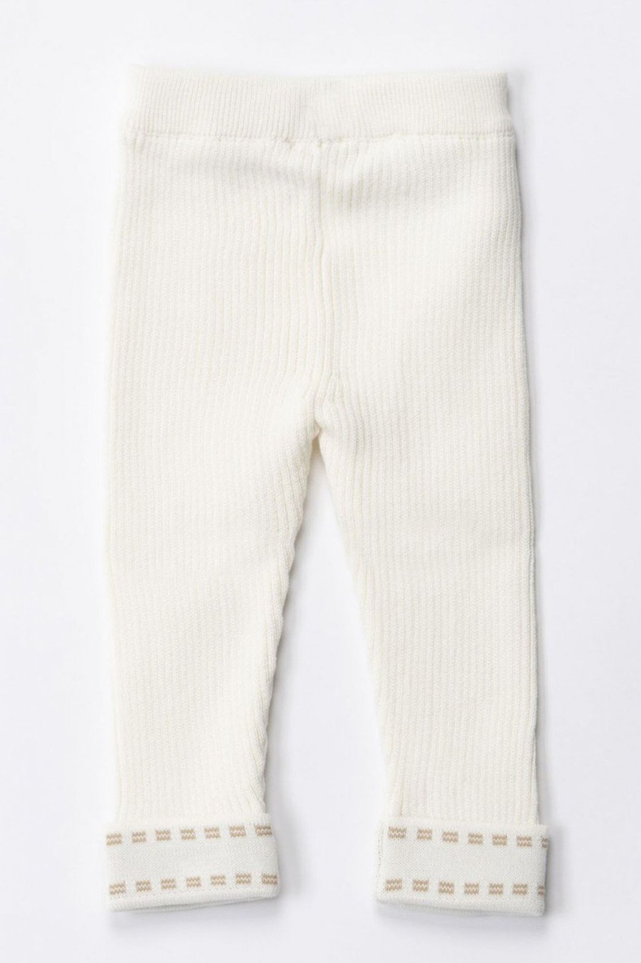 ELISABETTA FRANCHI BAMBINA Leggings Tricot Con Ricamo Logo Ivory/Sand Online