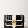 Pinko Love One Classic Bag Bicolor Nero/Bianco-Antique Gold New