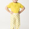 ELISABETTA FRANCHI BAMBINA Pantaloni Stampa Logo Con Piega Butter/Cedar Online