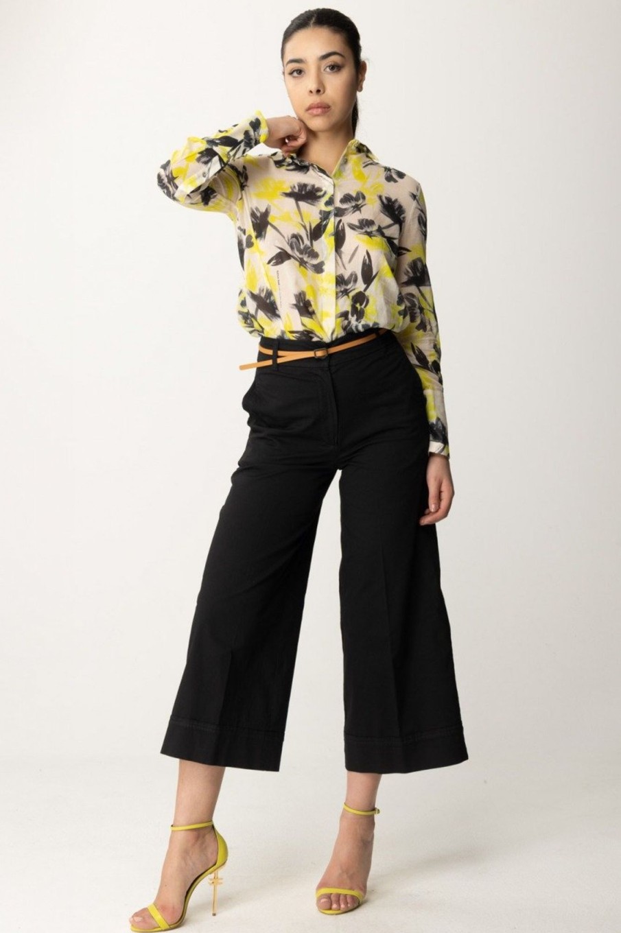Alessia Santi Camicia Con Fantasia Floreale Burro-Neon New