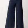 Alessia Santi Pantaloni Palazzo In Cotone Blu Notte Best