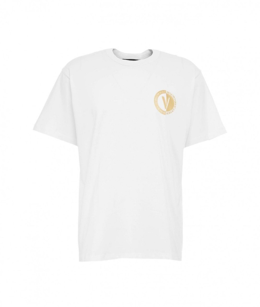 Versace T-Shirt Con Logo Bianco Clearance