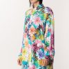 Just Cavalli Camicia Oversize Stampa Florealea Multicolor Variant Best