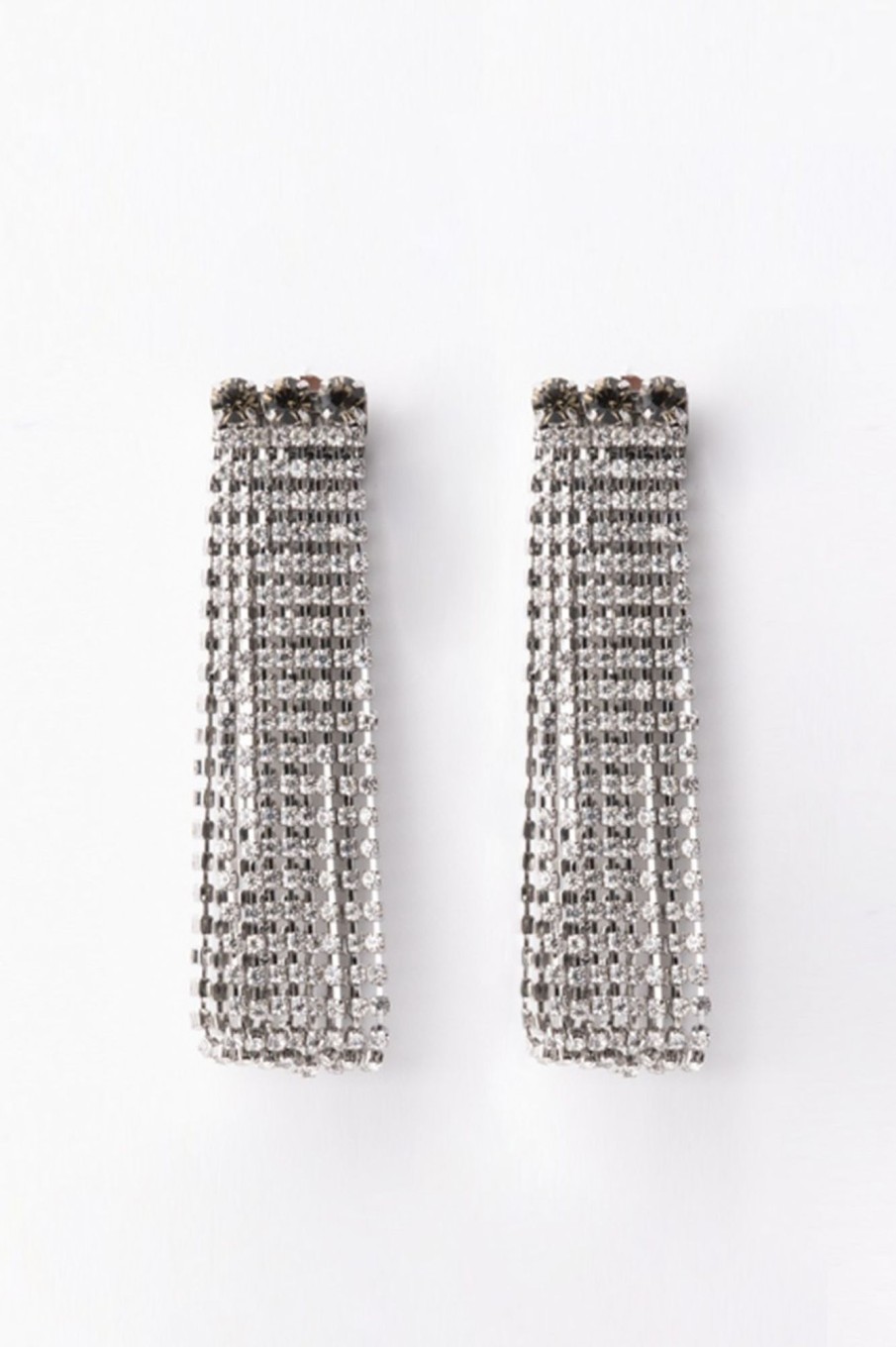 Twin-Set Orecchini Con Frange Di Strass Crystal Clearance