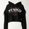 Pinko Felpa Avigliana Con Logo E Piumette Nero Limousine Hot