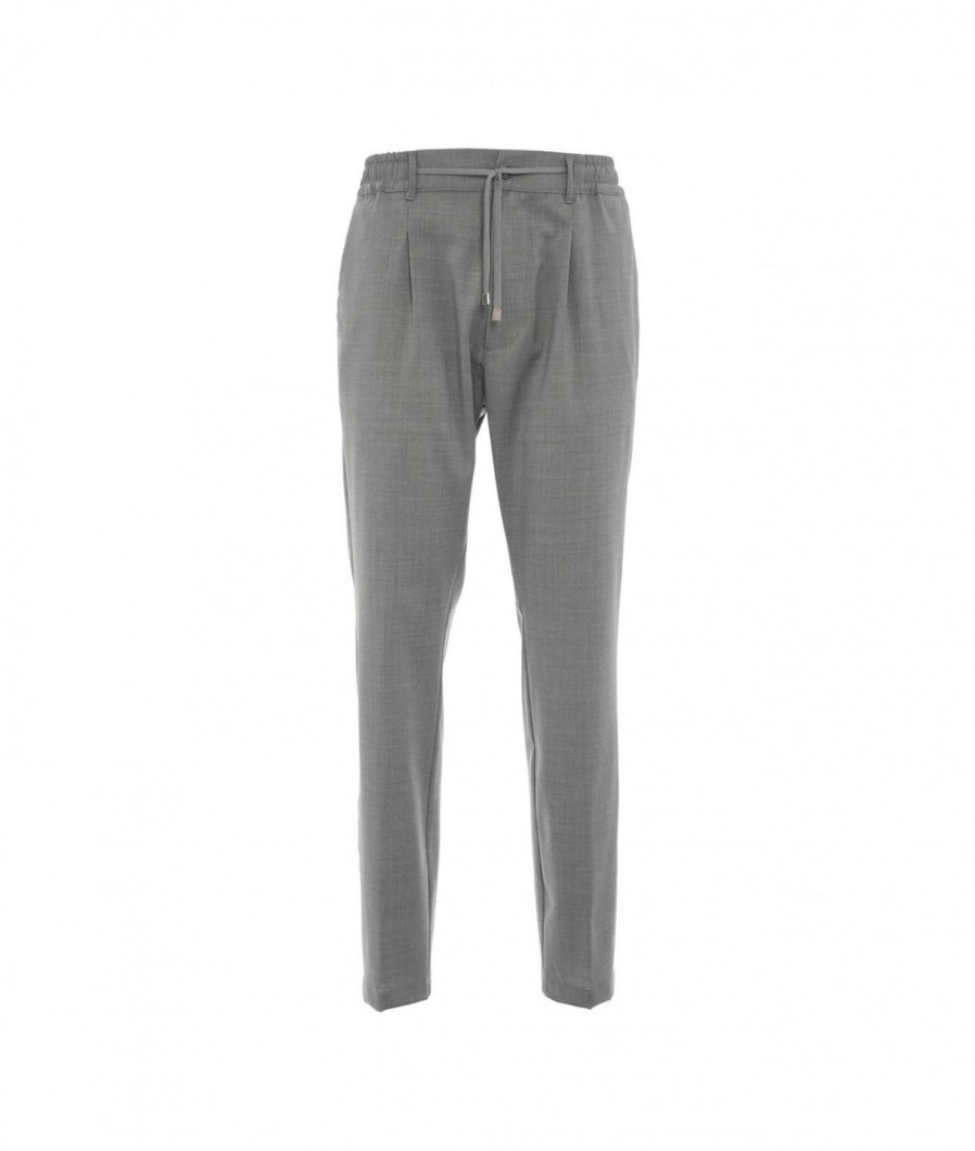 Cruna Joggers In Lana Vergine Grigio Wholesale