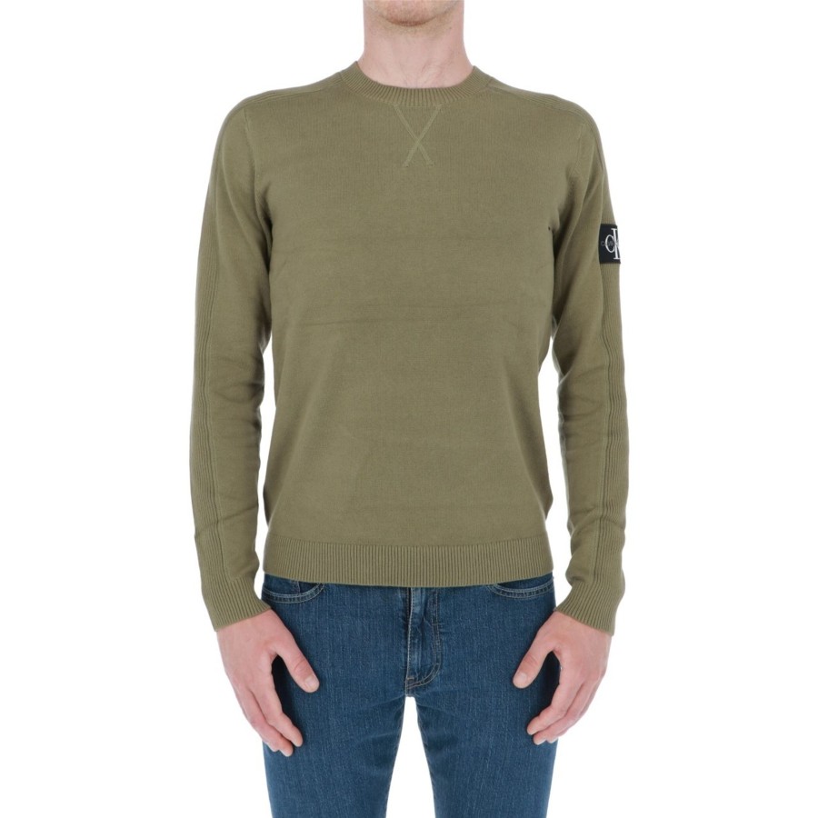 Calvin Klein Jeans Aglia Calvin Klein Jeans Uoo Onogra Badge Texture Lb6 Brunt Olive Clearance