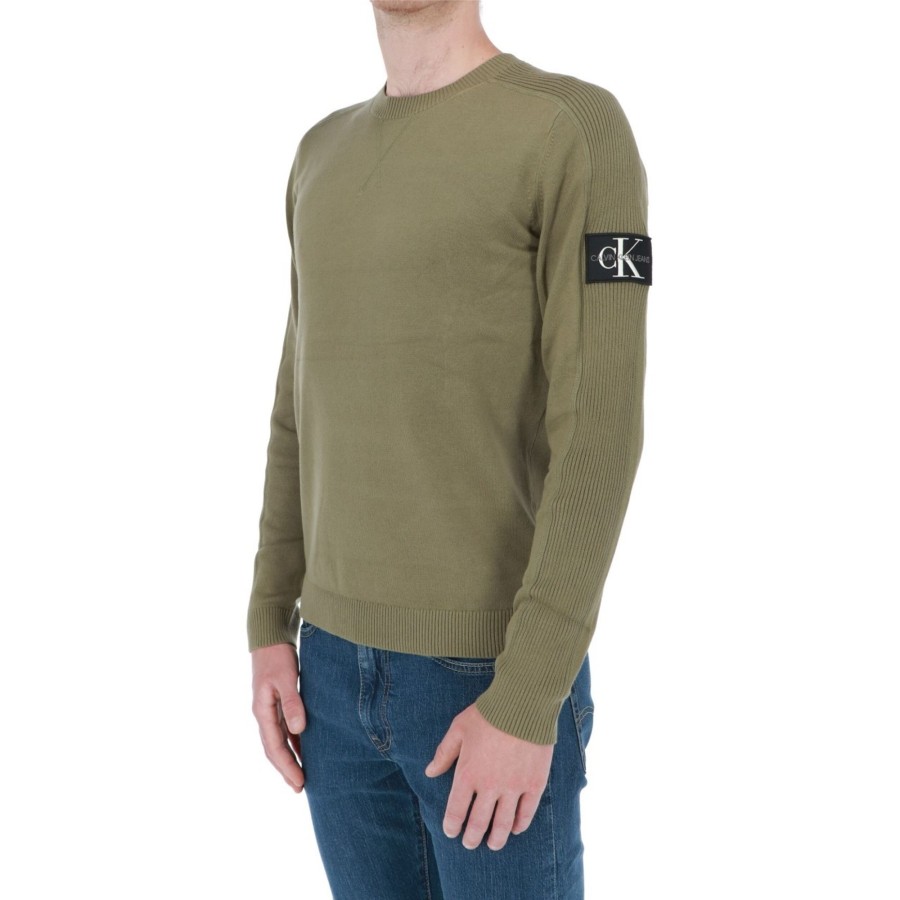 Calvin Klein Jeans Aglia Calvin Klein Jeans Uoo Onogra Badge Texture Lb6 Brunt Olive Clearance