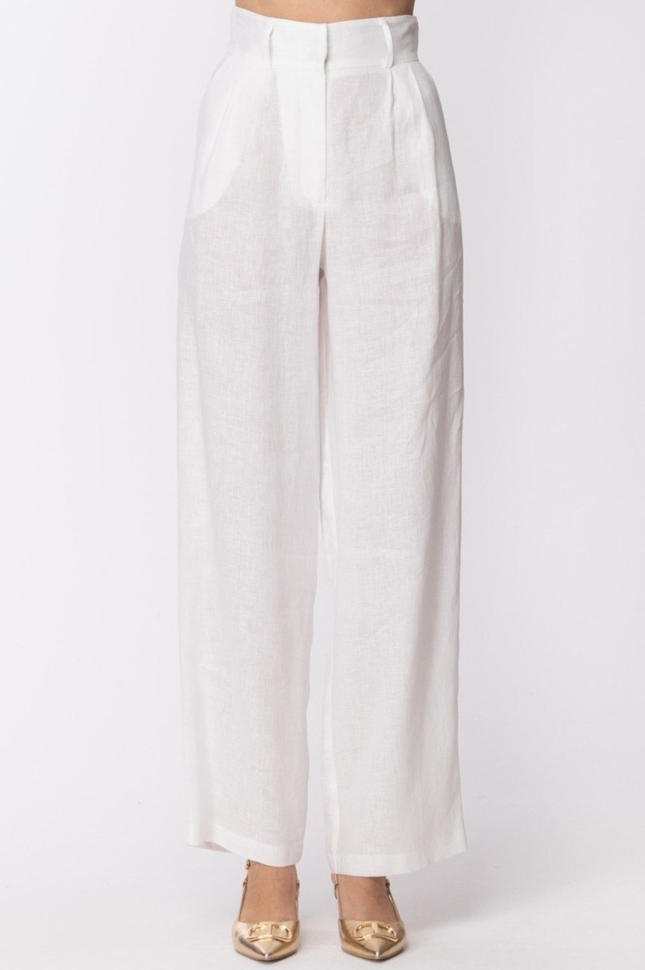 Simona Corsellini Pantaloni Ampi In Lino Infinity Summer Clearance