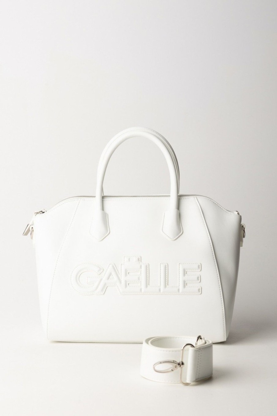 Gaelle Paris Borsa A Mano Con Logo Bianco Hot