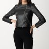 Patrizia Pepe Giubbino Biker Crop Con Zip Nero Clearance