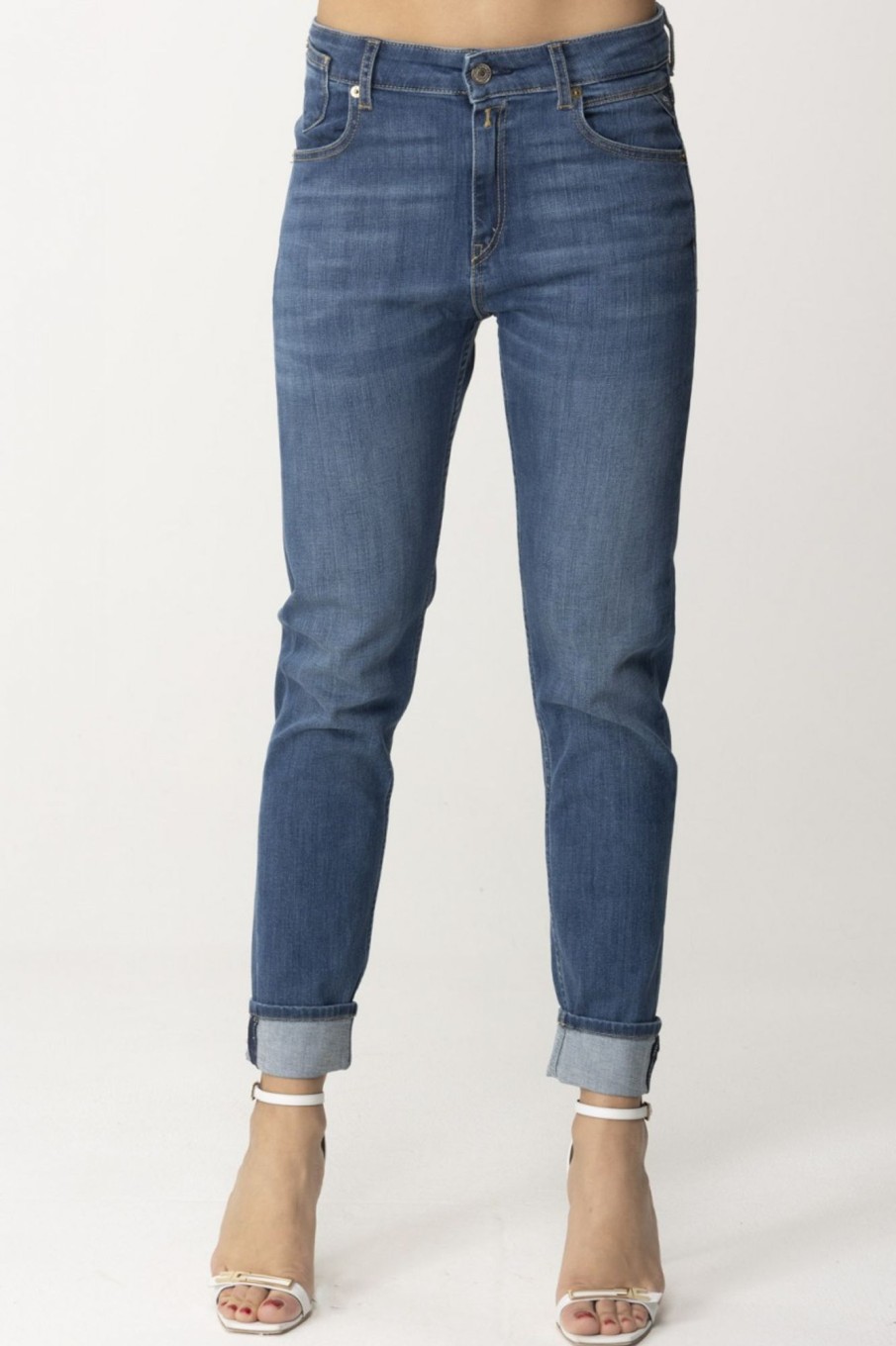 Replay Jeans Con Risvolti Medium Blue Best