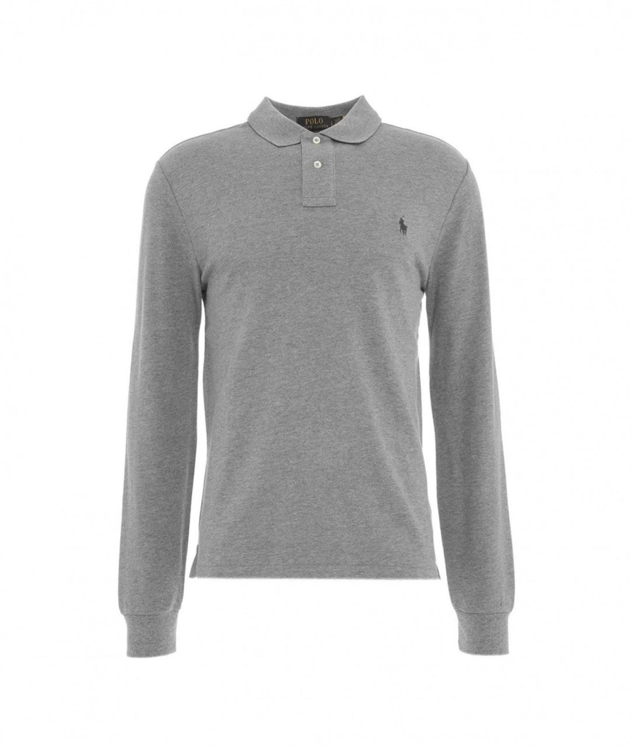 Polo Ralph Lauren Polo A Aniche Lunghe Con Ricao Logo Grigio Online