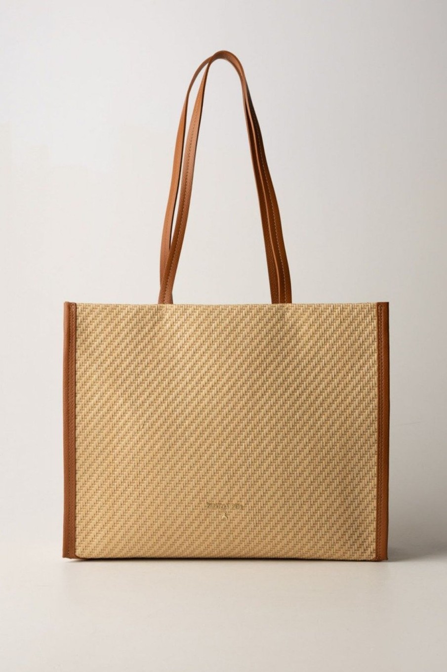 Patrizia Pepe Shopper Bag Intrecciata Natural/Cuoio Best