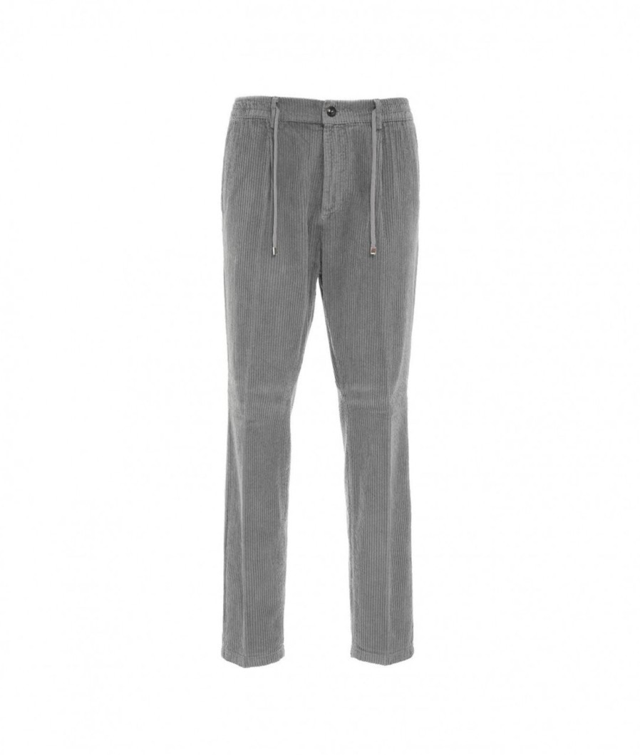 Cruna Joggers In Velluto A Coste Grigio Wholesale