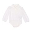 ELISABETTA FRANCHI BAMBINA Camicia A Body Con Plastron Plissettato Avorio Best