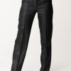 Elisabetta Franchi Pantaloni Vita Alta In Tweed Laminato Nero Hot