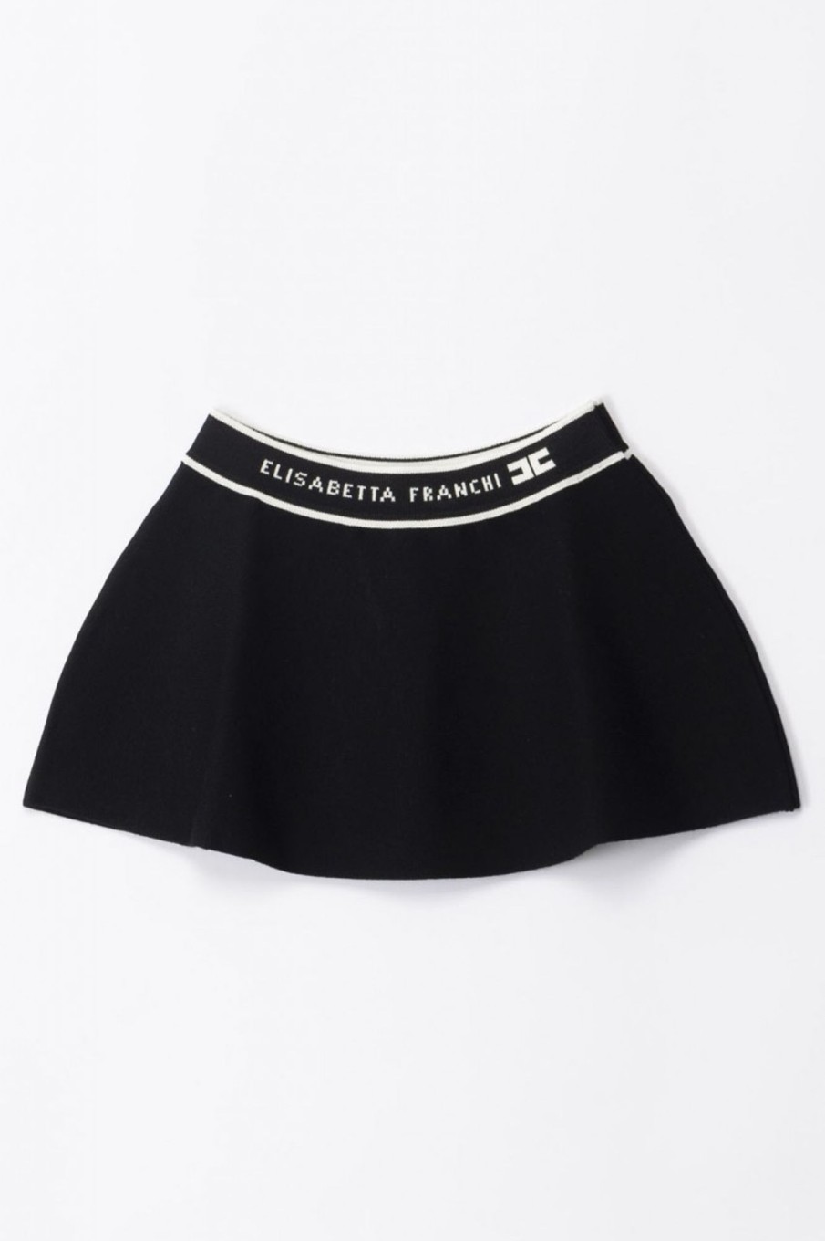 ELISABETTA FRANCHI BAMBINA Gonna Tricot Con Fascia Logata Black/Butter Best