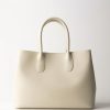 Patrizia Pepe Shopping Bag In Pelle Martellata Off White Hot