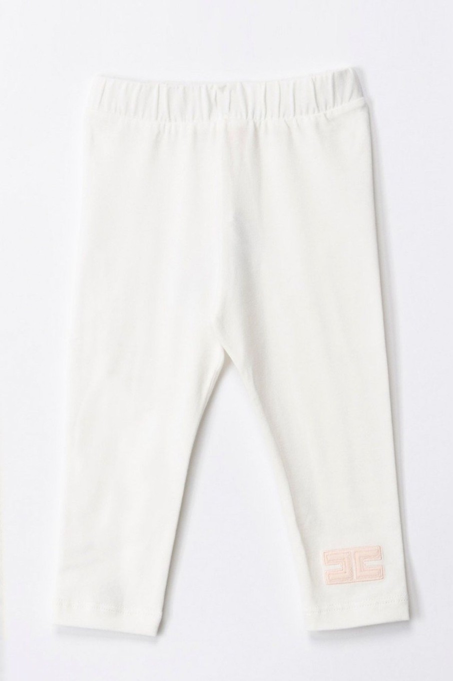 ELISABETTA FRANCHI BAMBINA Completo Body E Leggings Con Ricamo Logo Ivory/Porcelain Online